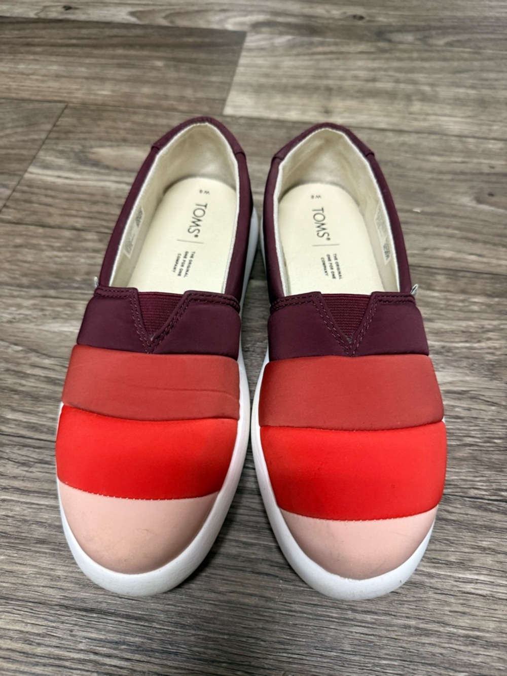 Toms Women’s Slip-On Flats in Burgundy, Red, Coral & Blush
